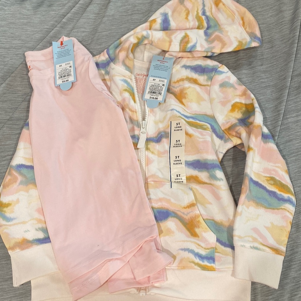 Cat & Jack hoodie and long sleeve tee
